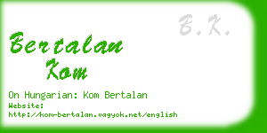 bertalan kom business card